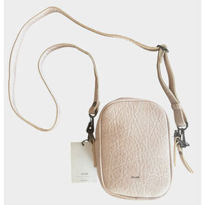 COLAB Women's Shell Pink Vegan Leather Top Zip Shoulder Crossbody Camera Bag NEW